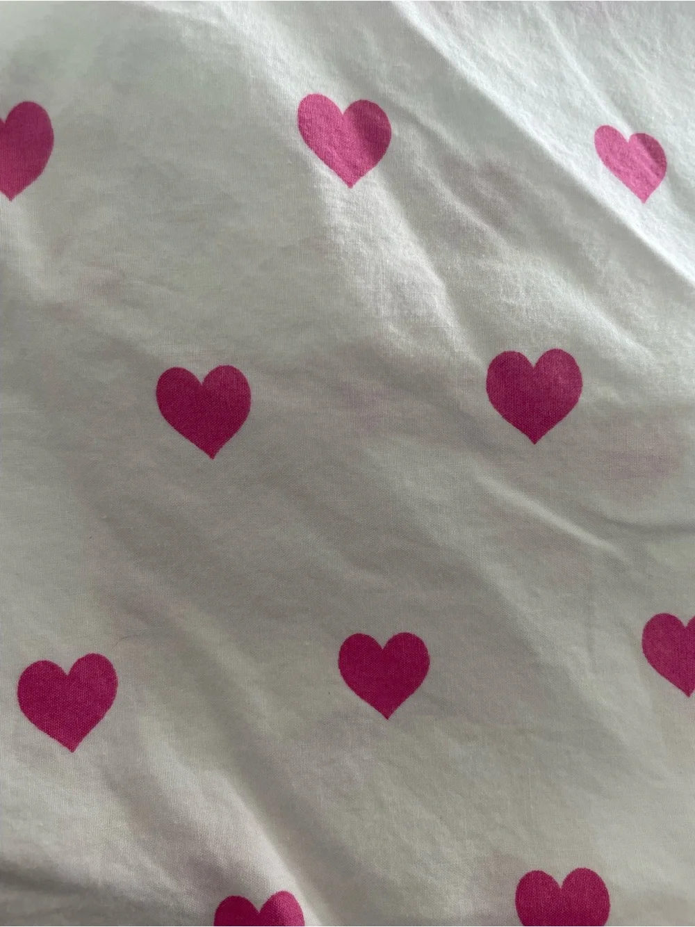 Pottery Barn Kids White Crib Sheet with Pink Heart Print